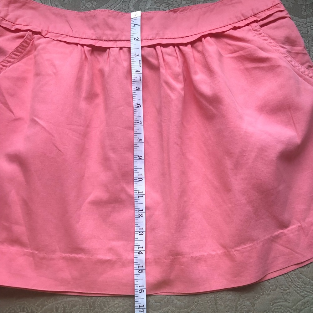 J.Crew Coral Cotton Linen Mini Skirt Size 10